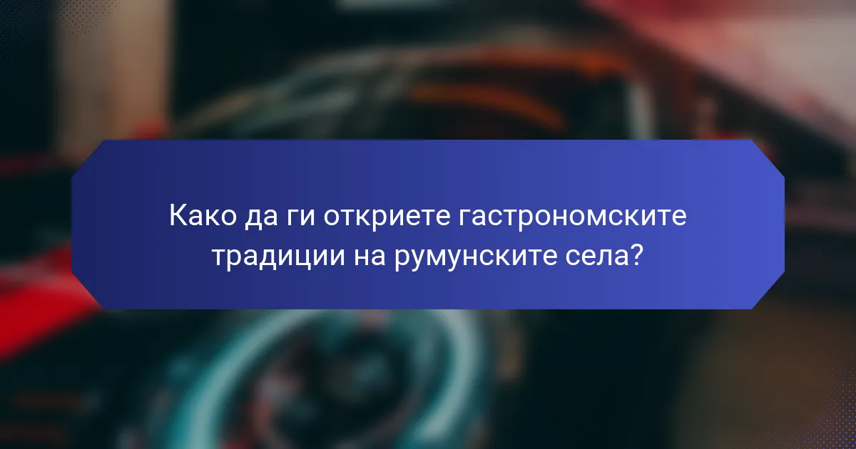 Како да ги откриете гастрономските традиции на румунските села?
