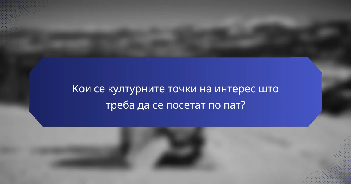 Кои се културните точки на интерес што треба да се посетат по пат?