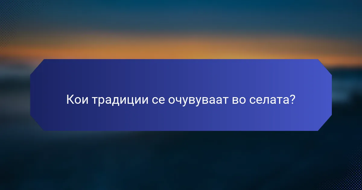 Кои традиции се очувуваат во селата?